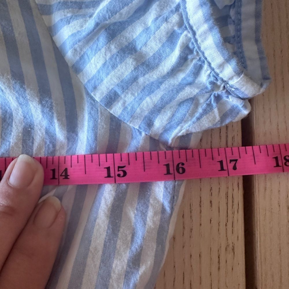 Sorridere Japanese Nautical Blue and White striped button up smocked dress- M - Picture 6 of 8